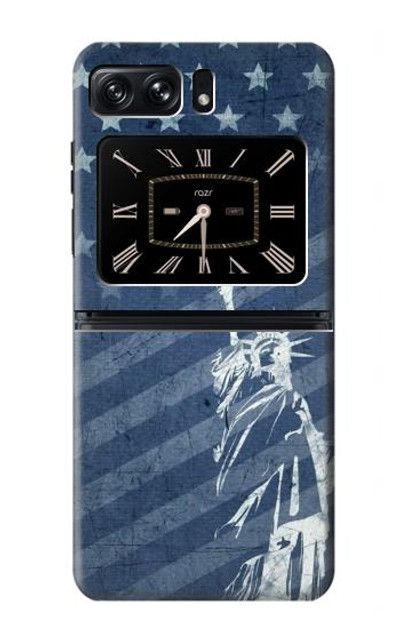 S3450 US Flag Liberty Statue Case Cover Custodia per Motorola Moto Razr 2022