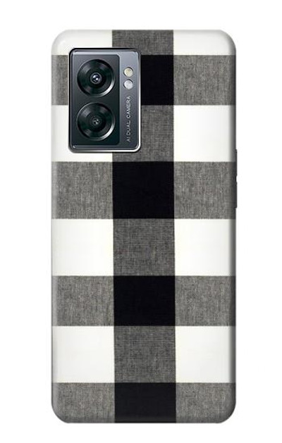 S2842 Black and White Buffalo Check Pattern Case Cover Custodia per OnePlus Nord N300