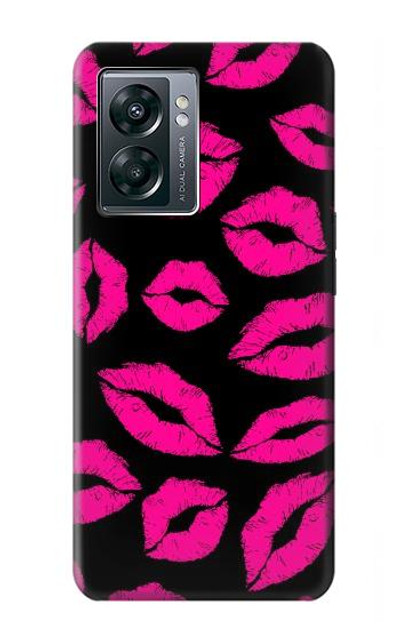 S2933 Pink Lips Kisses on Black Case Cover Custodia per OnePlus Nord N300