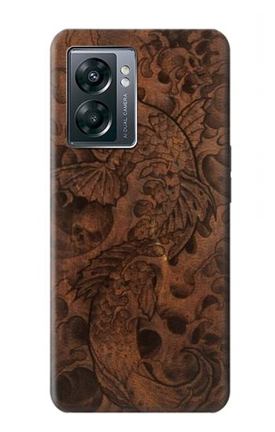 S3405 Fish Tattoo Leather Graphic Print Case Cover Custodia per OnePlus Nord N300