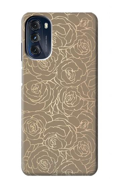 S3466 Gold Rose Pattern Case Cover Custodia per Motorola Moto G 5G (2023)