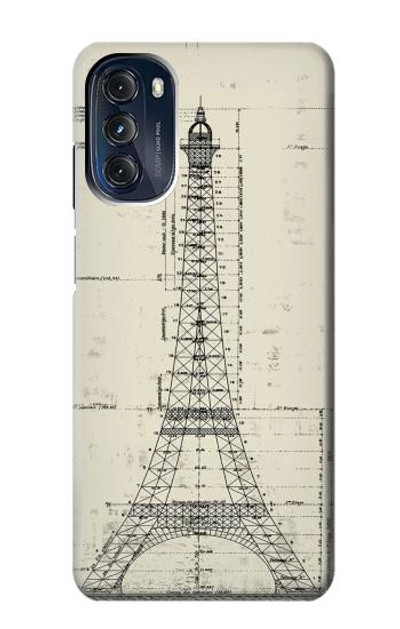 S3474 Eiffel Architectural Drawing Case Cover Custodia per Motorola Moto G 5G (2023)