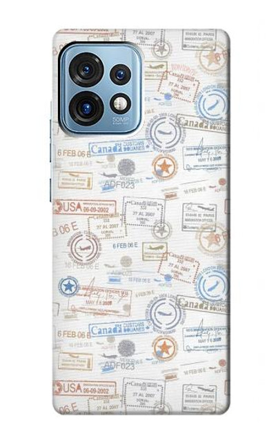 S3903 Travel Stamps Case Cover Custodia per Motorola Edge+ (2023), X40, X40 Pro, Edge 40 Pro