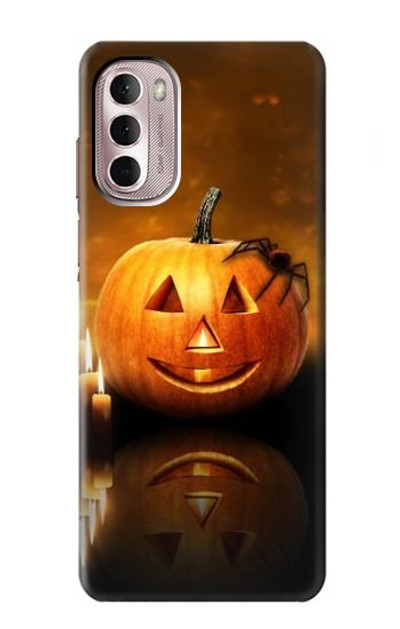 S1083 Pumpkin Spider Candles Halloween Case Cover Custodia per Motorola Moto G Stylus 4G (2022)