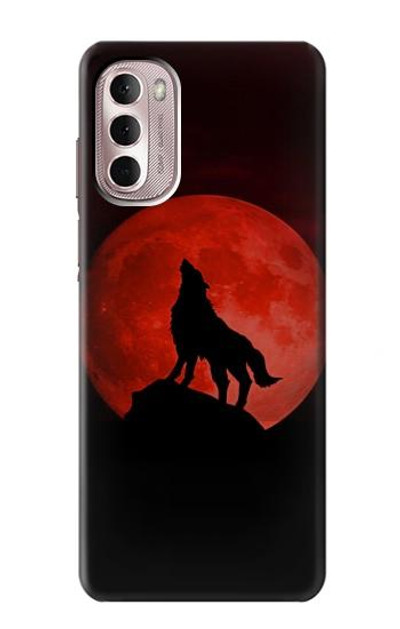 S2955 Wolf Howling Red Moon Case Cover Custodia per Motorola Moto G Stylus 4G (2022)