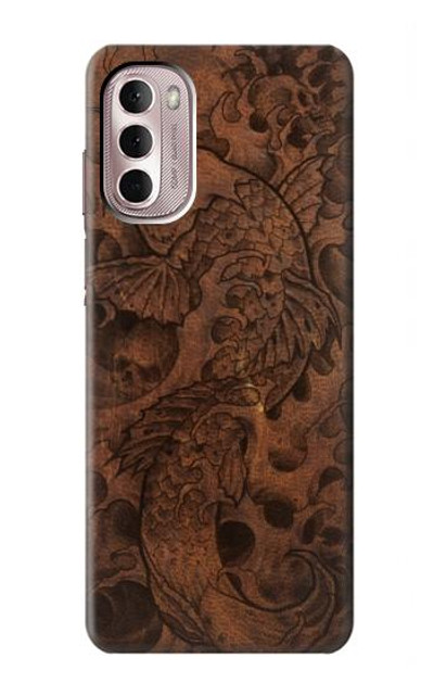 S3405 Fish Tattoo Leather Graphic Print Case Cover Custodia per Motorola Moto G Stylus 4G (2022)
