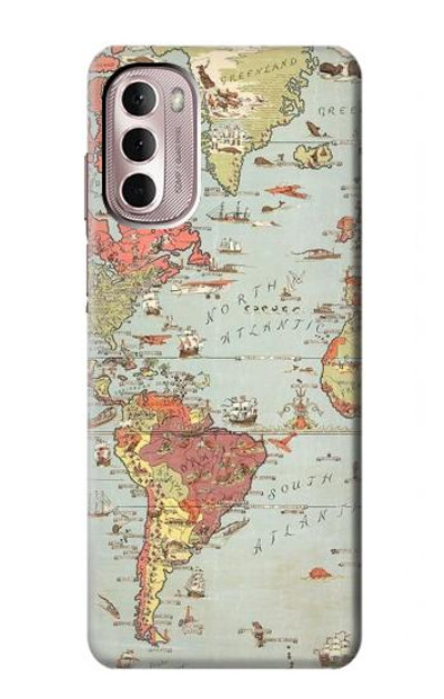 S3418 Vintage World Map Case Cover Custodia per Motorola Moto G Stylus 4G (2022)