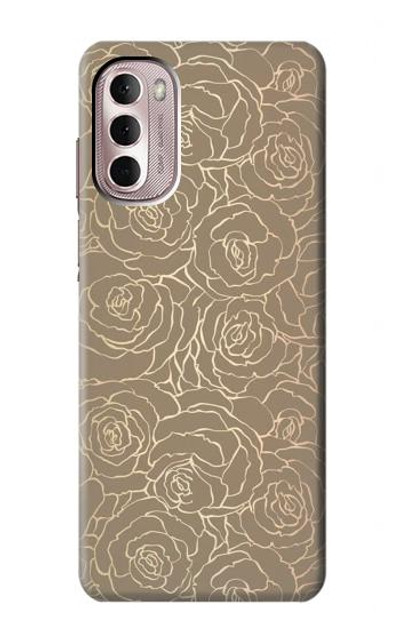 S3466 Gold Rose Pattern Case Cover Custodia per Motorola Moto G Stylus 4G (2022)