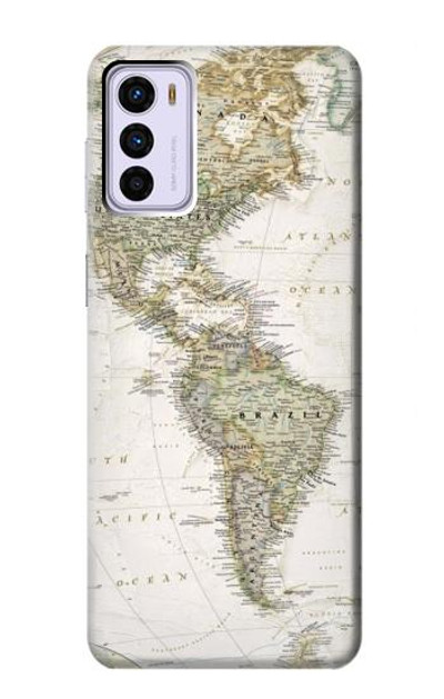 S0604 World Map Case Cover Custodia per Motorola Moto G42