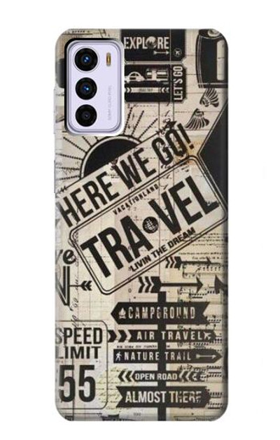 S3441 Vintage Travel Case Cover Custodia per Motorola Moto G42