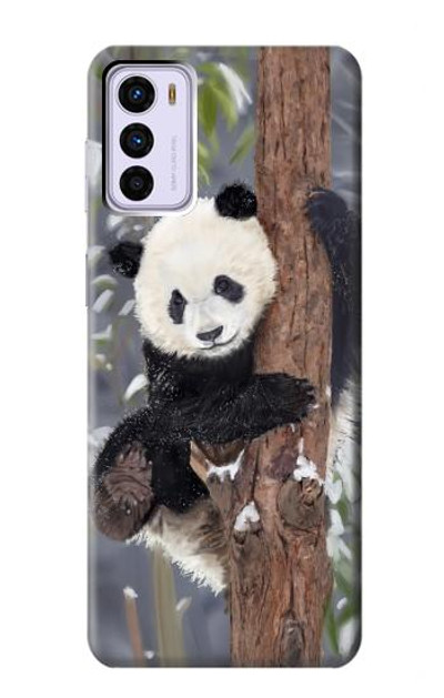S3793 Cute Baby Panda Snow Painting Case Cover Custodia per Motorola Moto G42