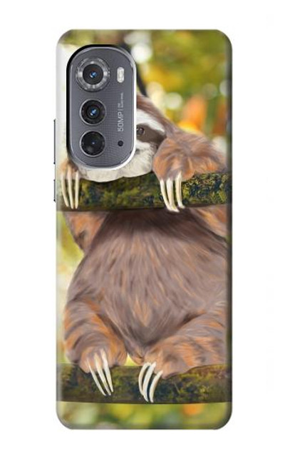 S3138 Cute Baby Sloth Paint Case Cover Custodia per Motorola Edge (2022)