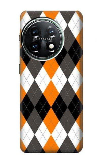 S3421 Black Orange White Argyle Plaid Case Cover Custodia per OnePlus 11