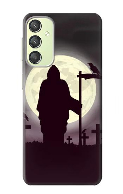 S3262 Grim Reaper Night Moon Cemetery Case Cover Custodia per Samsung Galaxy A24 4G