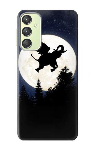 S3323 Flying Elephant Full Moon Night Case Cover Custodia per Samsung Galaxy A24 4G