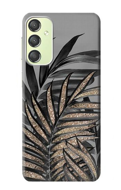 S3692 Gray Black Palm Leaves Case Cover Custodia per Samsung Galaxy A24 4G