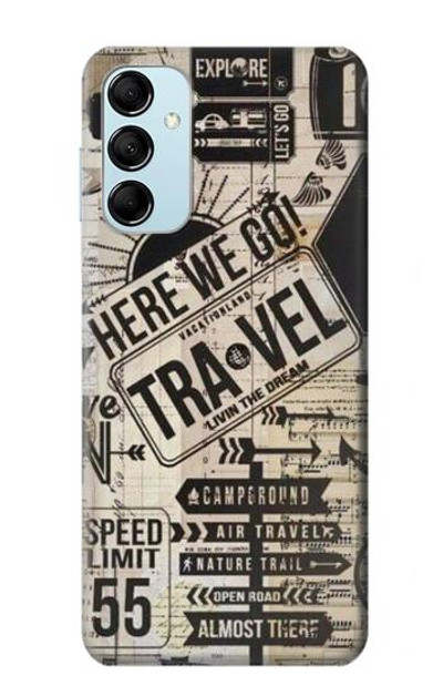 S3441 Vintage Travel Case Cover Custodia per Samsung Galaxy M14