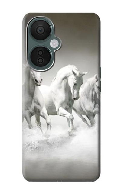 S0933 White Horses Case Cover Custodia per OnePlus Nord CE 3 Lite, Nord N30 5G