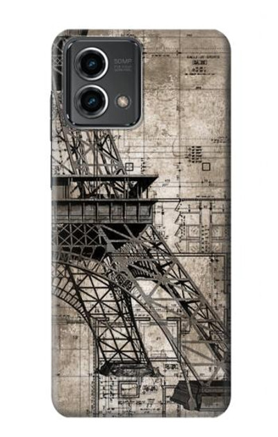 S3416 Eiffel Tower Blueprint Case Cover Custodia per Motorola Moto G Stylus 5G (2023)