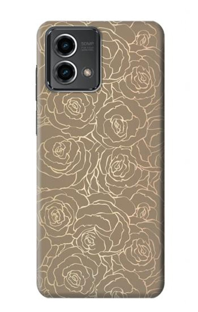 S3466 Gold Rose Pattern Case Cover Custodia per Motorola Moto G Stylus 5G (2023)