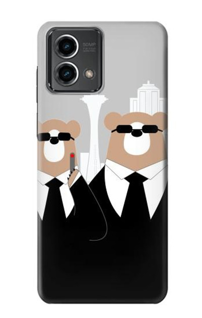 S3557 Bear in Black Suit Case Cover Custodia per Motorola Moto G Stylus 5G (2023)