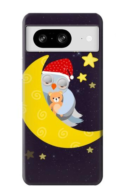 S2849 Cute Sleepy Owl Moon Night Case Cover Custodia per Google Pixel 8