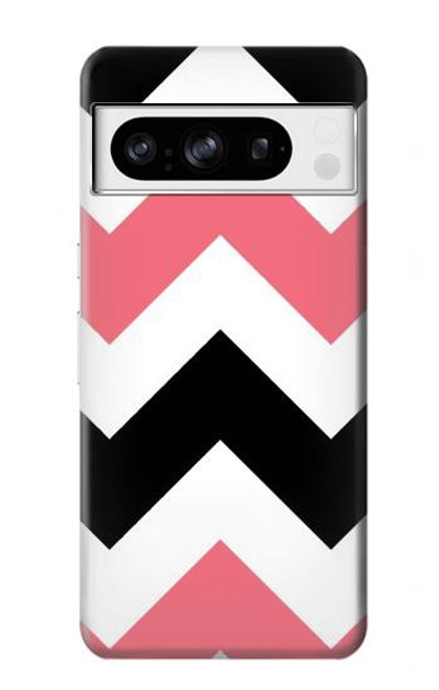 S1849 Pink Black Chevron Zigzag Case Cover Custodia per Google Pixel 8 pro