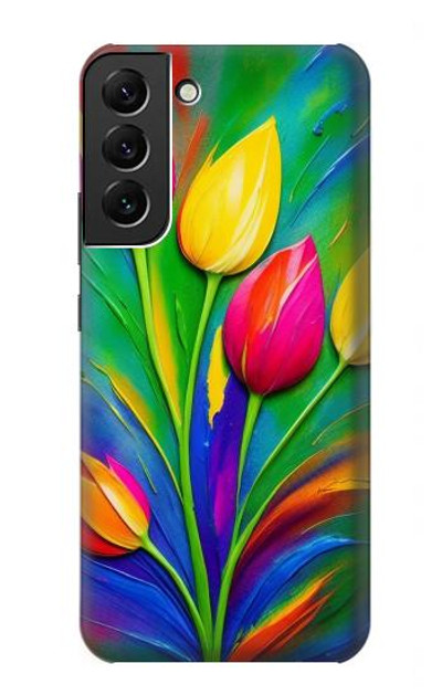 S3926 Colorful Tulip Oil Painting Case Cover Custodia per Samsung Galaxy S22 Plus