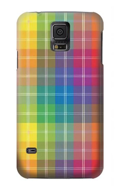 S3942 LGBTQ Rainbow Plaid Tartan Case Cover Custodia per Samsung Galaxy S5