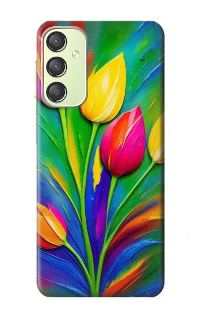 S3926 Colorful Tulip Oil Painting Case Cover Custodia per Samsung Galaxy A24 4G