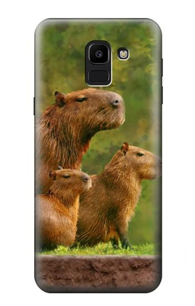 S3917 Capybara Family Giant Guinea Pig Case Cover Custodia per Samsung Galaxy J6 (2018)