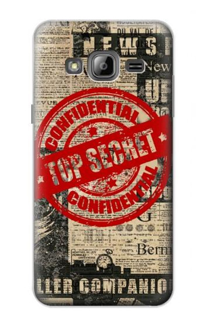 S3937 Text Top Secret Art Vintage Case Cover Custodia per Samsung Galaxy J3 (2016)