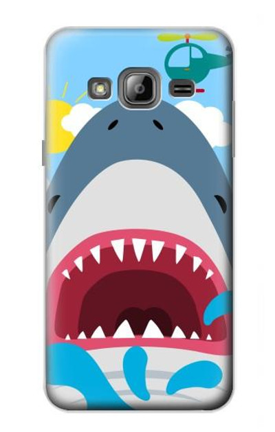 S3947 Shark Helicopter Cartoon Case Cover Custodia per Samsung Galaxy J3 (2016)