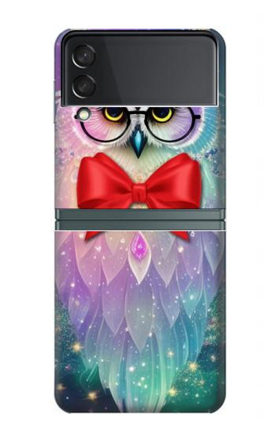 S3934 Fantasy Nerd Owl Case Cover Custodia per Samsung Galaxy Z Flip 3 5G