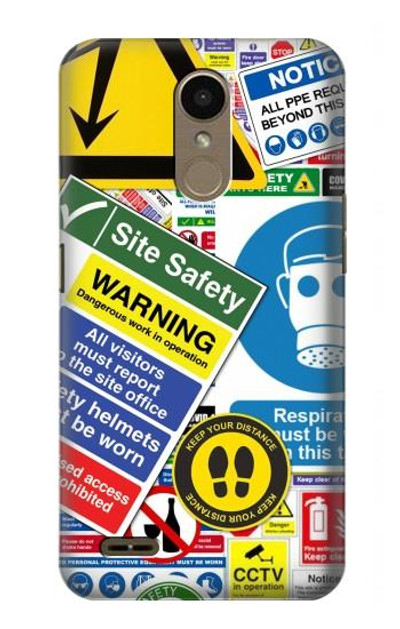 S3960 Safety Signs Sticker Collage Case Cover Custodia per LG K10 (2018), LG K30