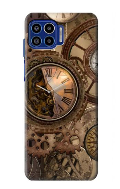 S3927 Compass Clock Gage Steampunk Case Cover Custodia per Motorola One 5G