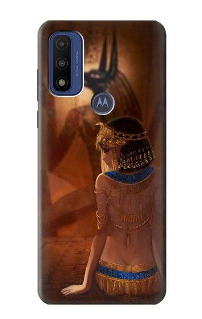 S3919 Egyptian Queen Cleopatra Anubis Case Cover Custodia per Motorola G Pure