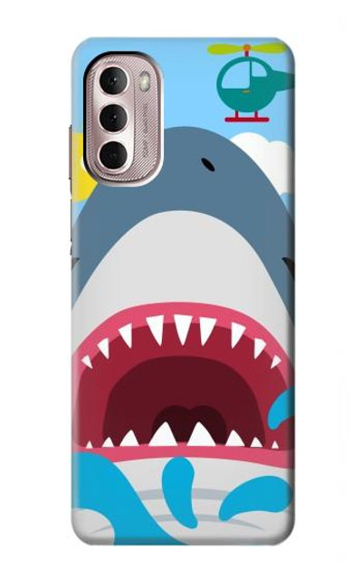 S3947 Shark Helicopter Cartoon Case Cover Custodia per Motorola Moto G Stylus 4G (2022)