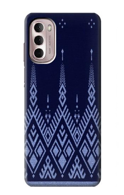 S3950 Textile Thai Blue Pattern Case Cover Custodia per Motorola Moto G Stylus 4G (2022)