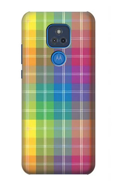 S3942 LGBTQ Rainbow Plaid Tartan Case Cover Custodia per Motorola Moto G Play (2021)