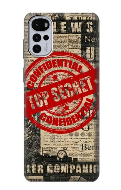 S3937 Text Top Secret Art Vintage Case Cover Custodia per Motorola Moto G22