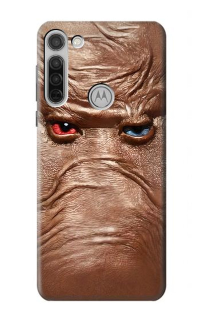 S3940 Leather Mad Face Graphic Paint Case Cover Custodia per Motorola Moto G8