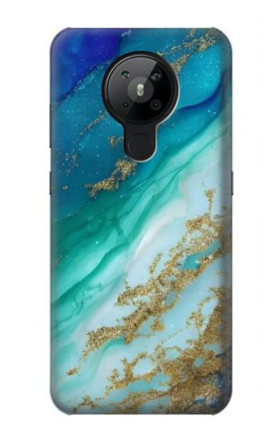 S3920 Abstract Ocean Blue Color Mixed Emerald Case Cover Custodia per Nokia 5.3