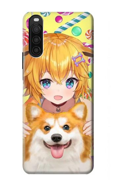 S3918 Baby Corgi Dog Corgi Girl Candy Case Cover Custodia per Sony Xperia 10 III