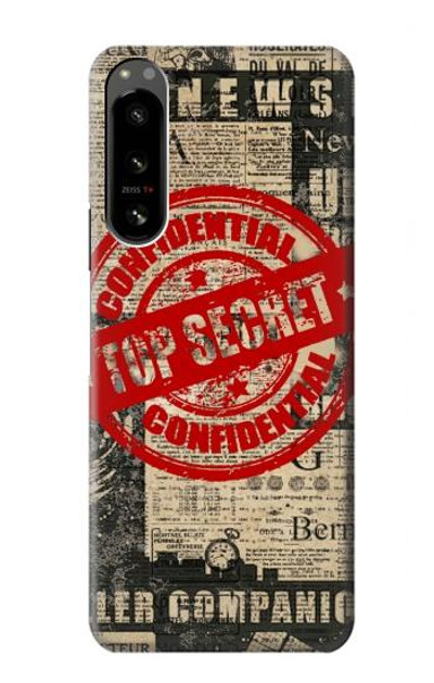 S3937 Text Top Secret Art Vintage Case Cover Custodia per Sony Xperia 5 IV