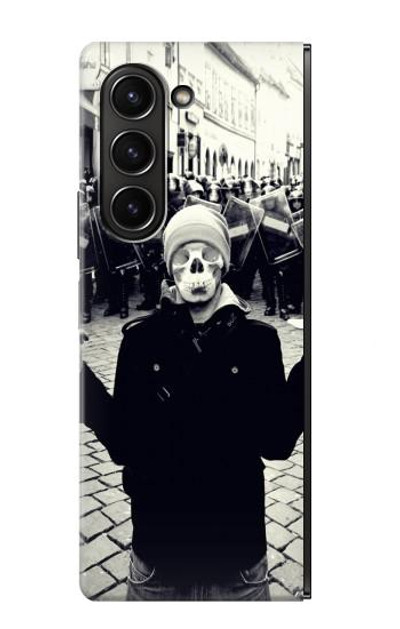S1108 Skull Mask Man Protester Case Cover Custodia per Samsung Galaxy Z Fold 5 S1108 Skull Mask Man Protester Case Cover Custodia per Samsung Galaxy Z Fold 5