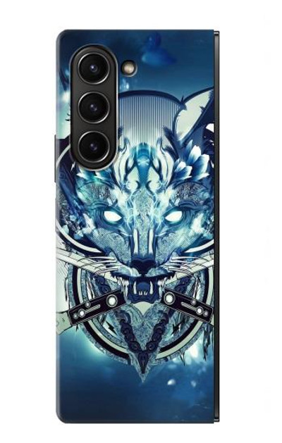 S1135 Wolf with knives Rock Case Cover Custodia per Samsung Galaxy Z Fold 5 S1135 Wolf with knives Rock Case Cover Custodia per Samsung Galaxy Z Fold 5