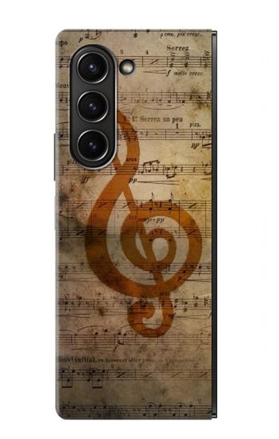 S2368 Sheet Music Notes Case Cover Custodia per Samsung Galaxy Z Fold 5 S2368 Sheet Music Notes Case Cover Custodia per Samsung Galaxy Z Fold 5