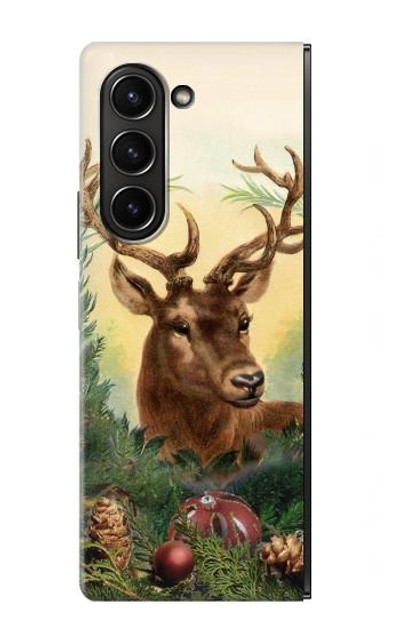 S2841 Vintage Reindeer Christmas Case Cover Custodia per Samsung Galaxy Z Fold 5 S2841 Vintage Reindeer Christmas Case Cover Custodia per Samsung Galaxy Z Fold 5