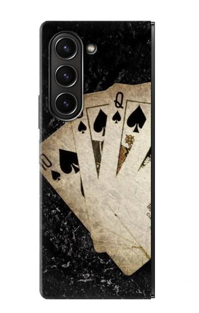 S3231 Vintage Royal Straight Flush Cards Case Cover Custodia per Samsung Galaxy Z Fold 5